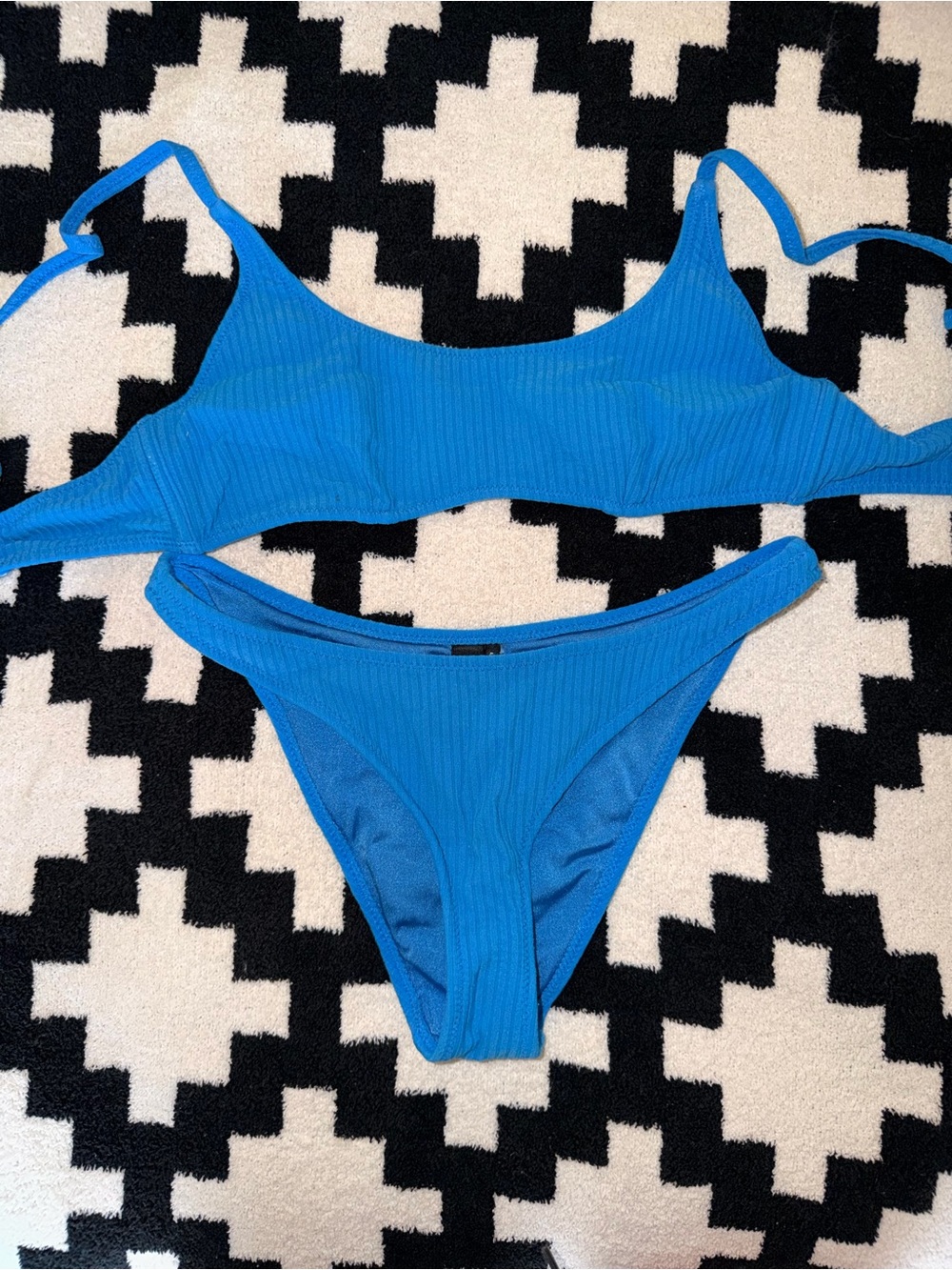 triangl swimwear Ribbed Bright Blue Bikini Set